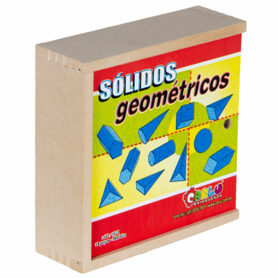 Sólidos Geométricos Caixa de Madeira 11 Peças