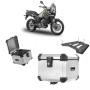 Bauleto Traseiro Roncar 35 Litros + Base de Fixacao para Moto Yamaha Tenere 660 Aluminio Escovado
