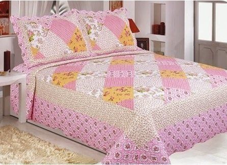 Kit Colcha Patchwork King Dupla Face 2,60x2,80 Realce Top