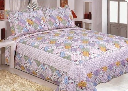 Kit Colcha Patchwork King Dupla Face 2,60x2,80 Realce Top