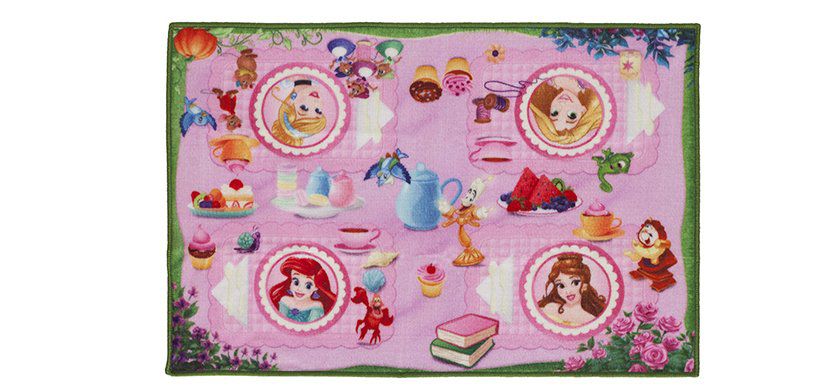 Tapete Infantil Disney 0,66x1,00 Chá das Princesas c/ Brinquedo Corttex