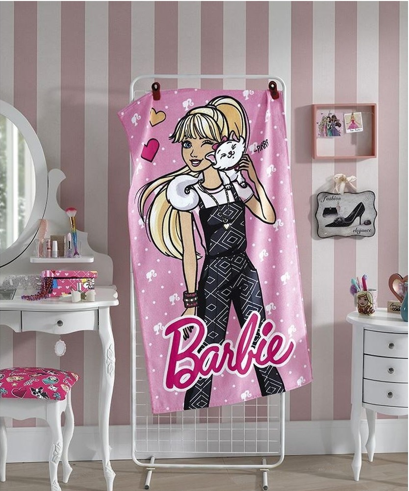 Toalha De Banho Barbie 015 Dohler Aveludada 100% Algodão
