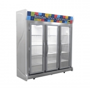 Expositor Vertical Refrigerado de Bebidas 3 portas Fricon Frost Free Cinza ACFM1450 - 220v