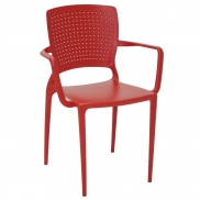 Cadeira S/Bracos Polipropileno Safira Vermelha Tramontina