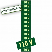 Placa 110v PS74 (1,5x3,6cm) - 13 Unidades Verde