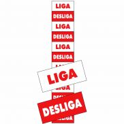 Placa Liga/Desliga PS117 (1,5x3,6cm) - 12 Unidades