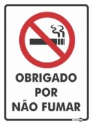 Placa Obrigado Por Não Fumar PS252 (20x15cm)
