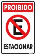 Placa Proibido Estacionar PS01 (30x20cm)