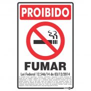Placa Proibido Fumar Lei Federal 9294/96 PS90 (30x20cm)