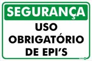 Placa Uso Obrigatório De EPI PR1025 (30x20cm)