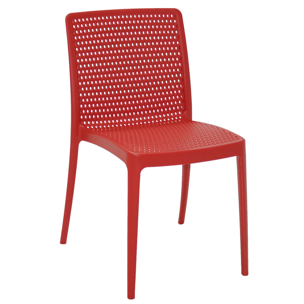 Cadeira S/Braços em Polipropileno Tramontina Isabelle Vermelha