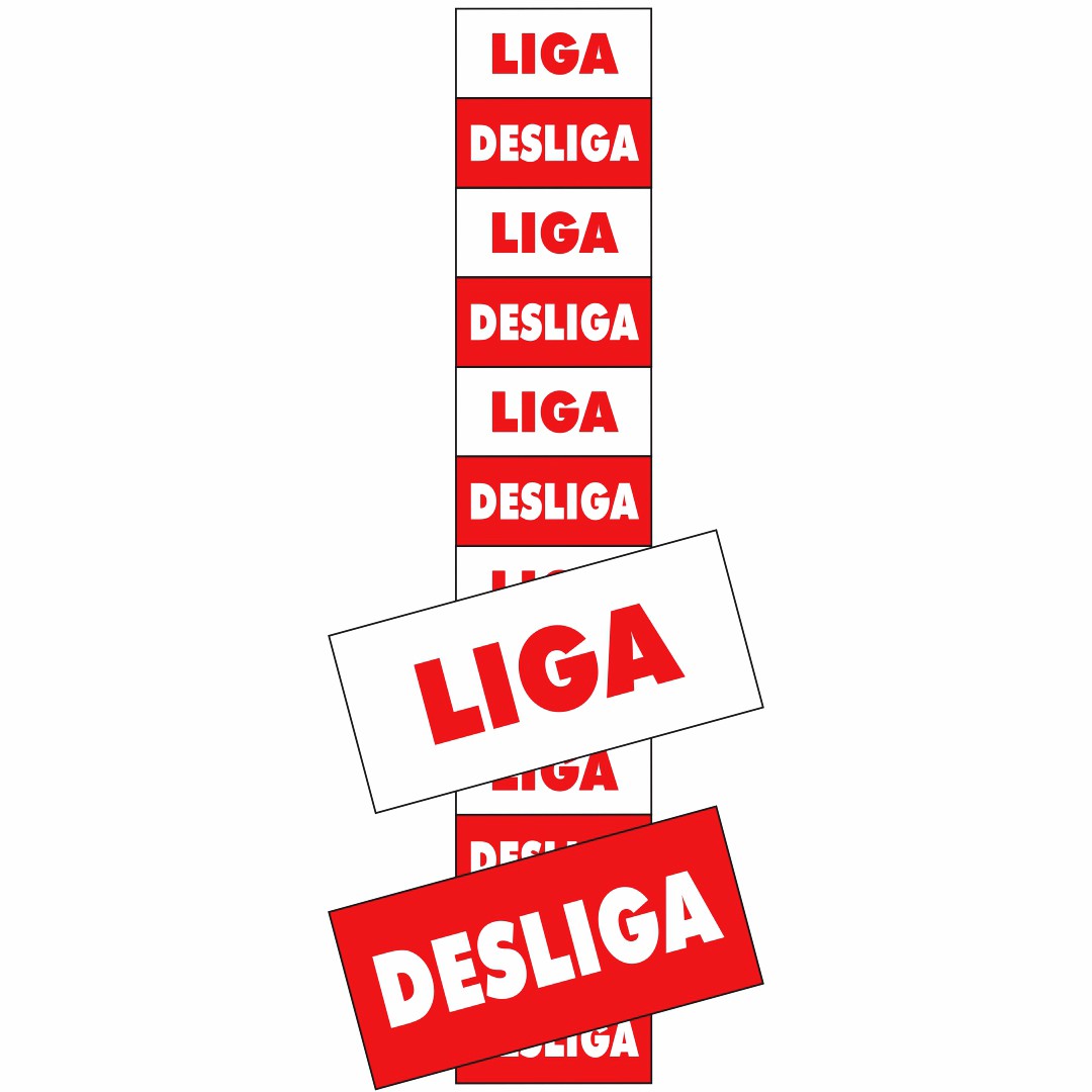 Placa Liga/Desliga PS117 (1,5x3,6cm) - 12 Unidades