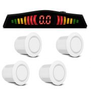 Sensor Estacionamento 4 Pontos Branco Display LED Colorido