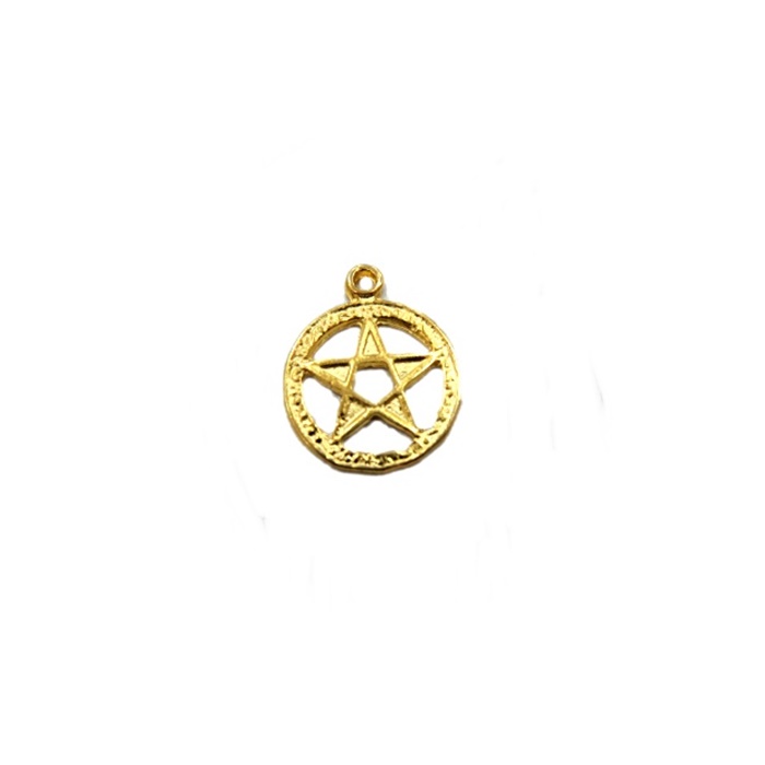 Pingente Estrela de Davi circulo dourada- PTD038