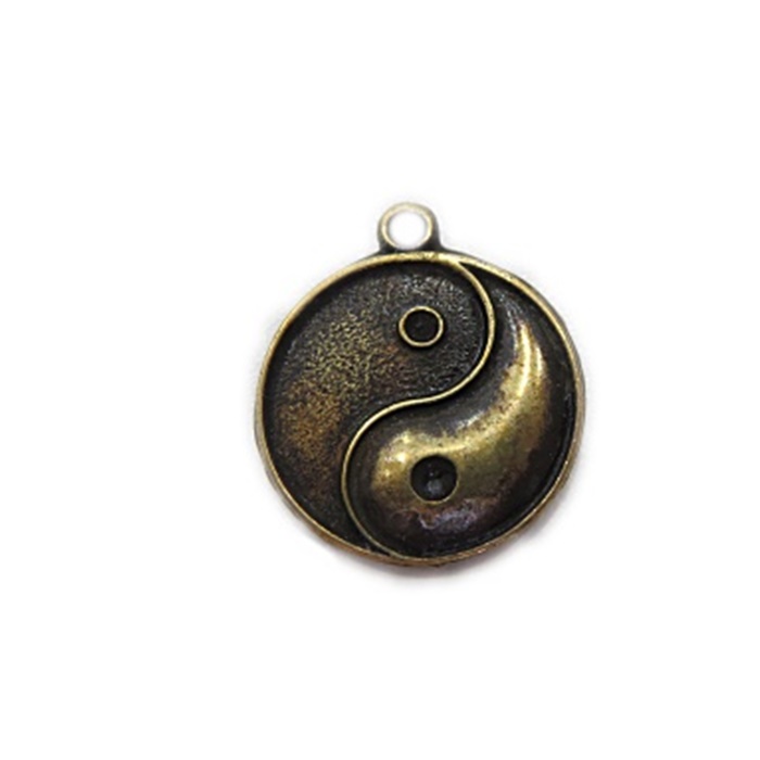 Pingente Yin yang ouro velho- PTO024