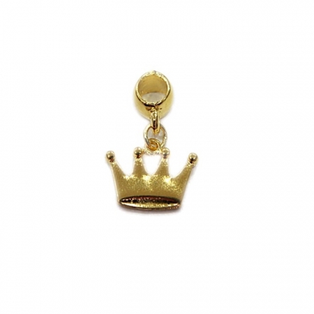 Berloque Dourado Coroa Achatado BED033