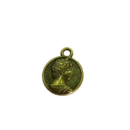 Pingente Medalha Elizabeth I ouro velho (10 unidades)- PTO056