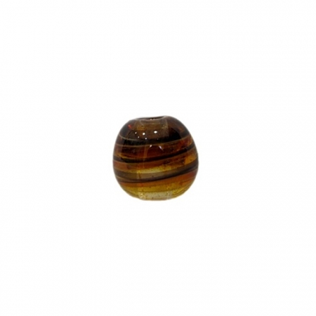 Bola de murano P ambar/ preto (10 unidades)- MU108