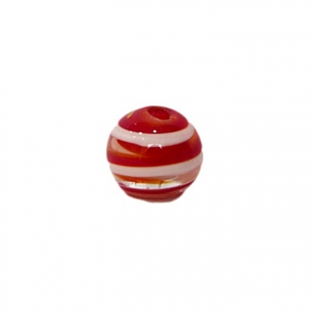 Bola de murano P vermelho/ branco (10 unidades)- MU141