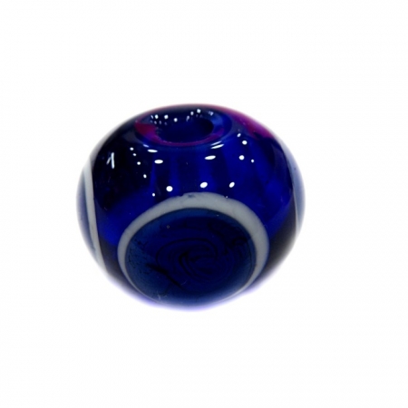 Bola de murano G azulão c circulos- MUD003