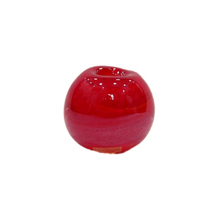 Bola de murano G vermelho irisado- MU080