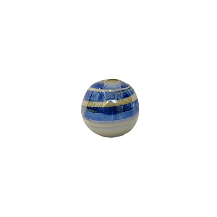 Bola de murano P azulão/ branco irisado (10 unidades)- MU112