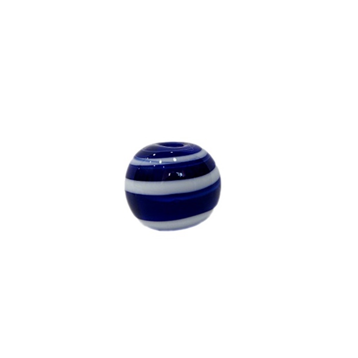 Bola de murano P azulão/ branco (10 unidades)- MU113