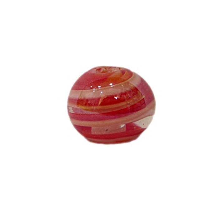 Bola de murano P vermelho/ branco irisado (10 unidades)- MU139