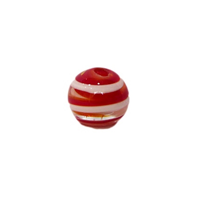 Bola de murano P vermelho/ branco (10 unidades)- MU141