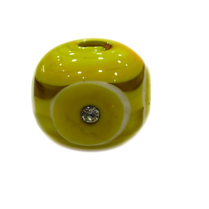Bola de murano G amarela c strass- MUD013