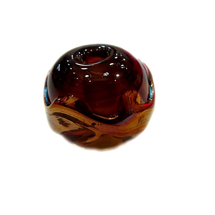 Bola de murano G ambar c/ cobre- MUD025