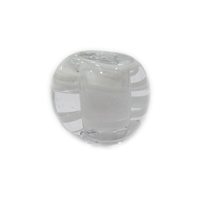 Pitanga de murano GG branco/ cristal- MU374