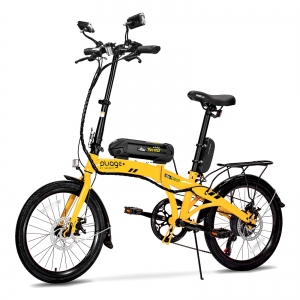Bicicleta Dobrável Two Dogs Pliage com Kit Elétrico - Amarelo