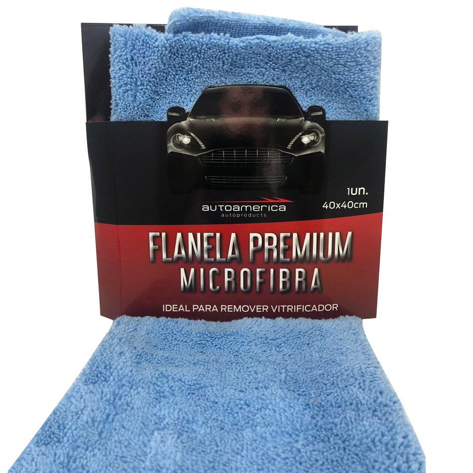 Flanela Microfibra Azul Premium Autoamerica - 40x40cm