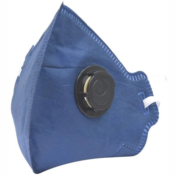 Respirador Dobrável Azul Com Válvula PFF1 RDV 2102 Vonder