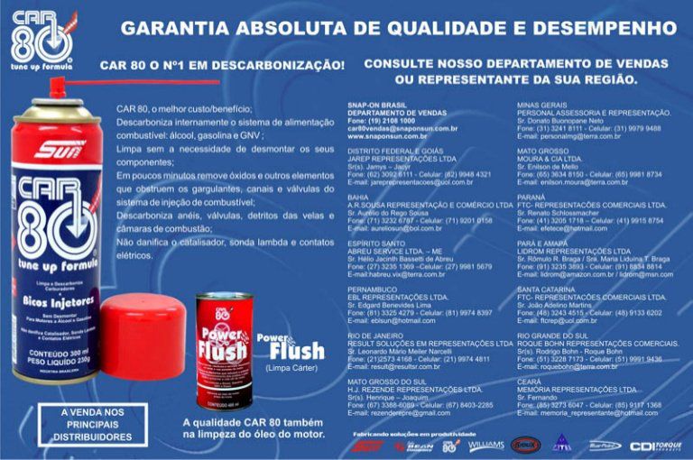 Descarbonizante Car 80 Car80 Limpa Bico E Carburadores - Car80  - Conexao Brasil Autopeças