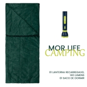 Kit Camping Saco de Dormir e Lanterna Recarregável