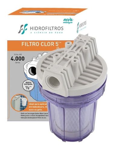 Filtro Clor 5" Transparente - Hidrofiltros  - Pensou Filtros