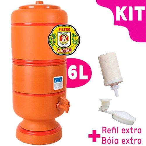 Filtro de Barro São João 6 litros - KIT vela esterilizante + bóia - Pensou Filtros