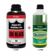 OXI BLACK F9 - Oxidação Preta Instantânea a Frio + QUIMOX ? Removedor de Ferrugem Ultrarrápido - Embalagem 1 Litro - QUIMATIC/TAPMATIC