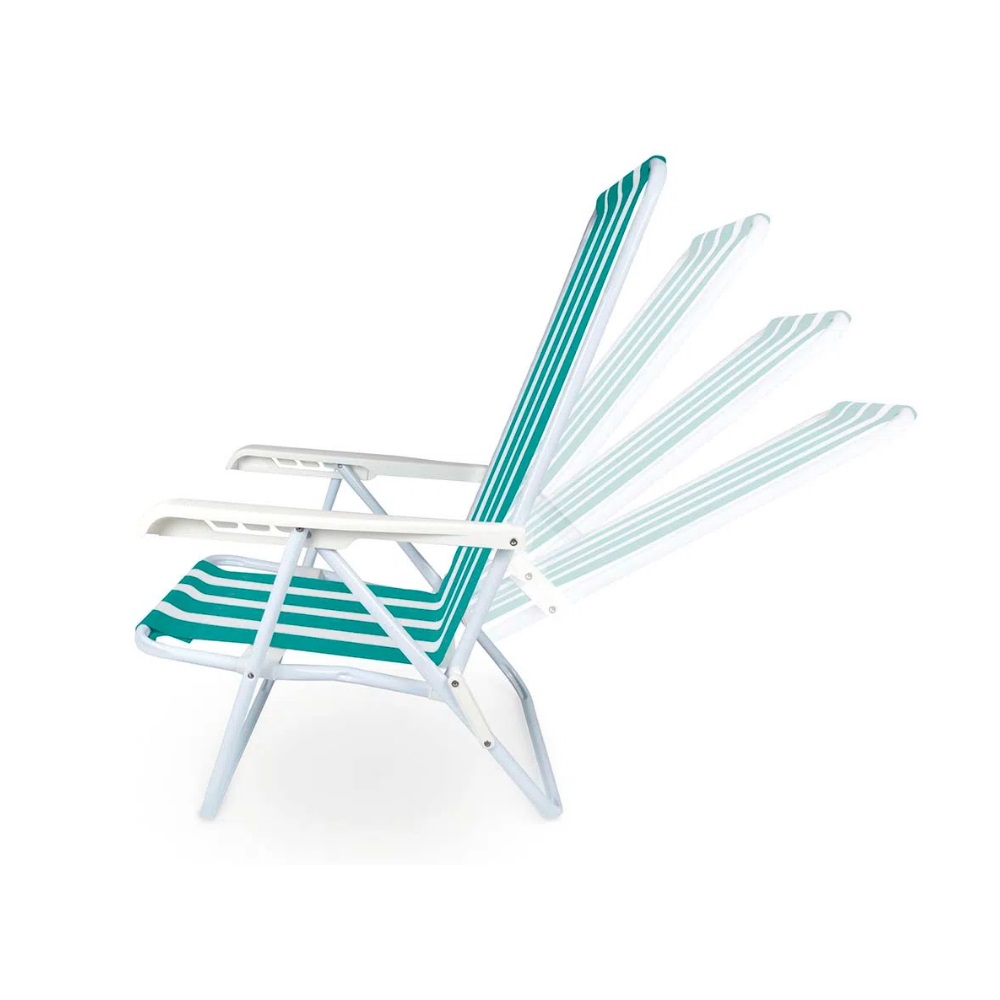 Cadeira Reclinável Summer Fashion Mor - Cor Verde/Branco