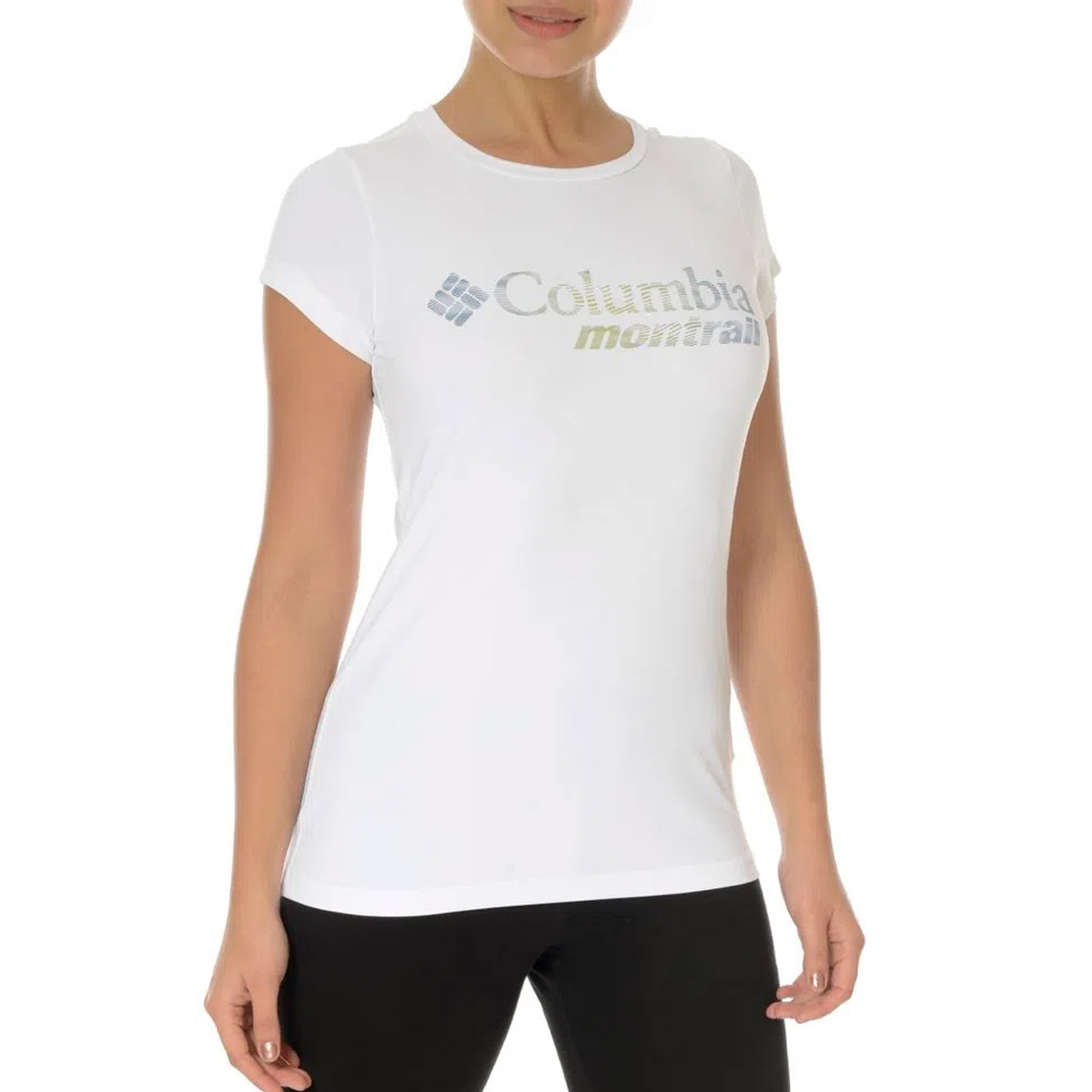 Camiseta Columbia Feminina Neblina Montrail Manga Curta Branca