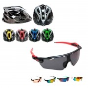 Kit Capacete Ciclista Ciclismo Bike + Óculos Esportivo Cores