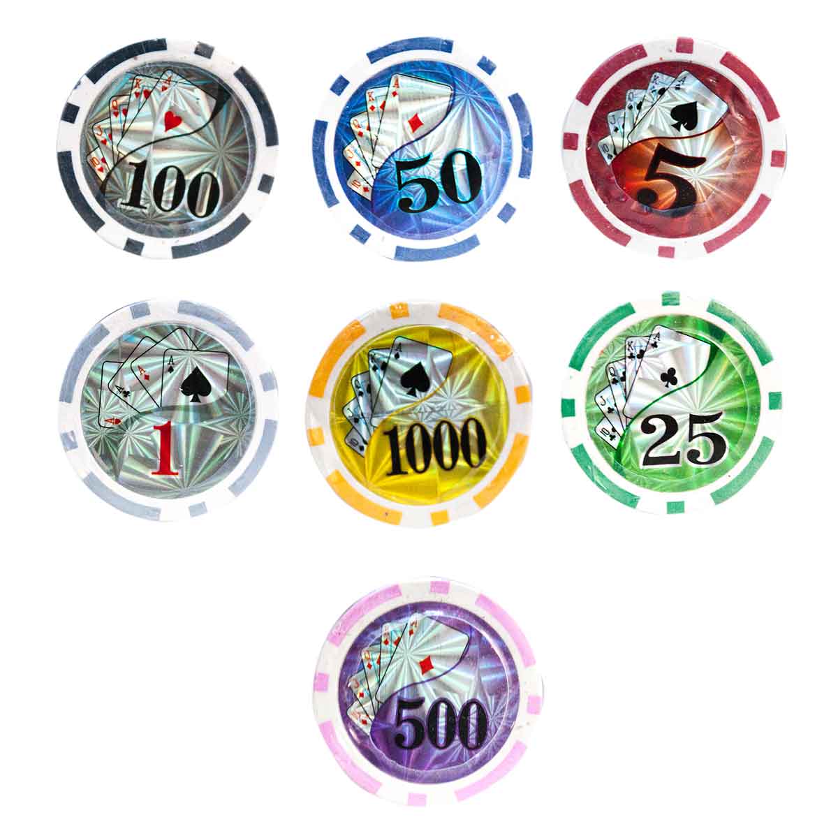 Maleta Poker 500 Fichas Com Numeração + Baralho Prata Brinde