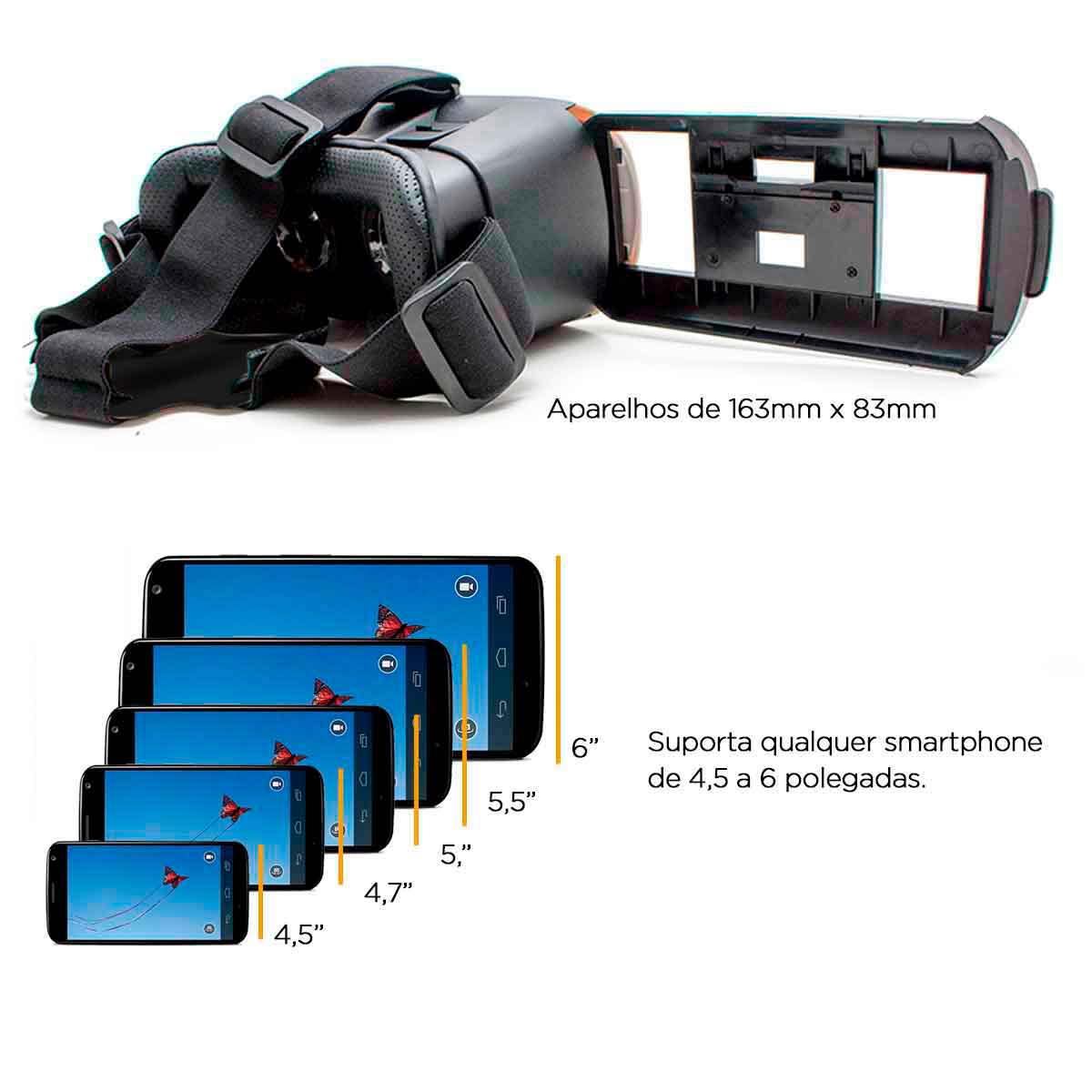 Óculos Vr Box 2.0 Realidade Virtual + Controle Cardboard 3d AVARIA