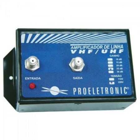 Amplificador de Linha VHF/UHF 30DB Bivolt Proeletronic