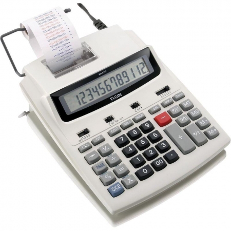 Calculadora com Bobina 12 Digitos, Impressa?o Bicolor e Display LCD MR-6125 Branca