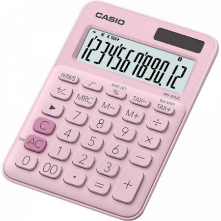 Calculadora de Mesa 12 Digitos MS20UC Rosa Choque Casio
