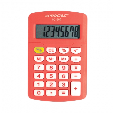 Calculadora Pessoal Procalc PC986-O 8 Digitos Laranja
