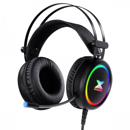 Fone Headset Gamer Aura Audio 7.1 com Vibração LED RGB USB, Microfone Flexível com Software - GH500